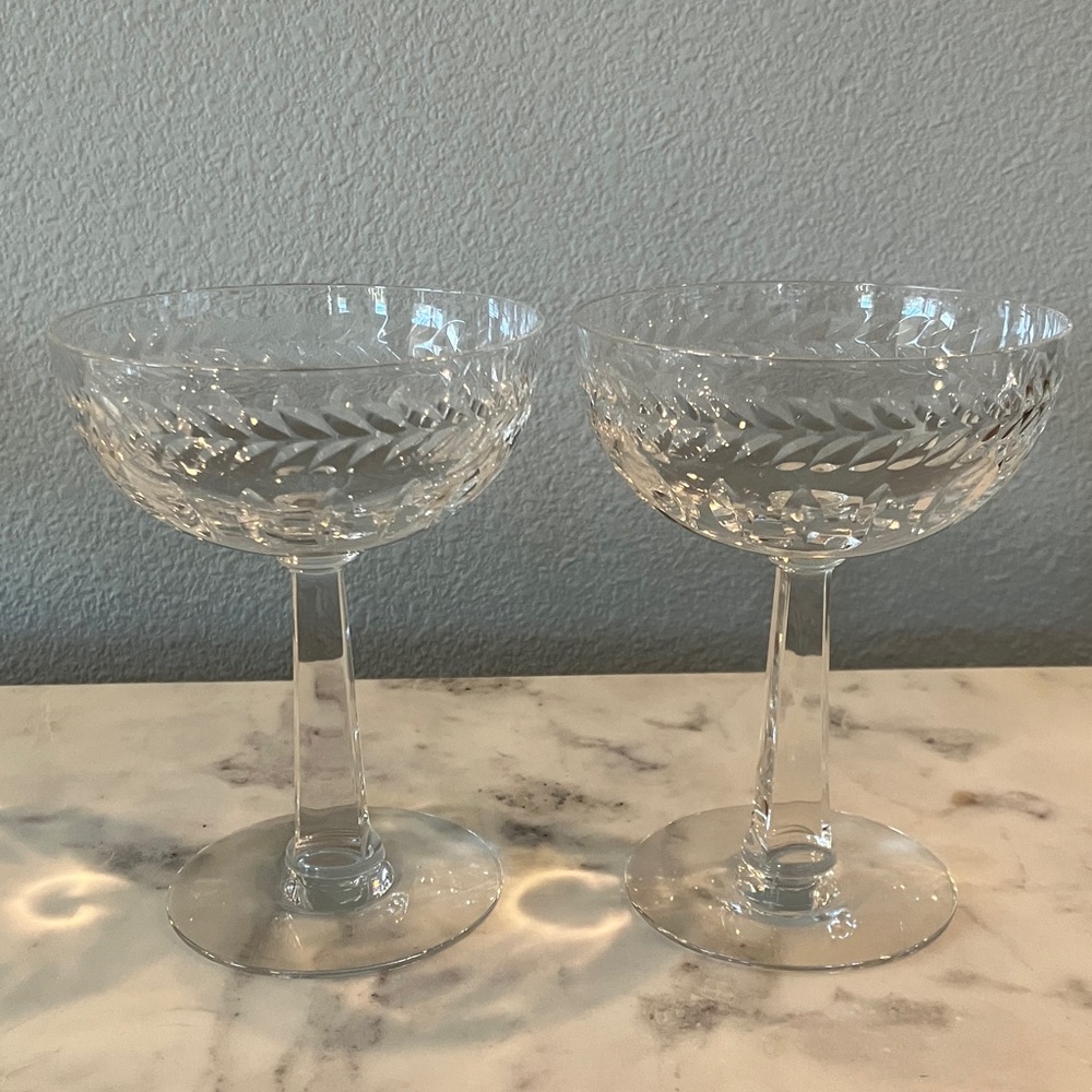Two Tiffin-Franciscan Eiriel Champagne 5” Vintage Circa 1950s
